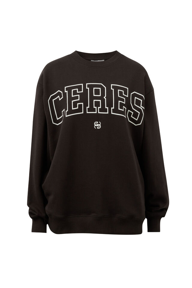 Isla Oversized Slouchy Crew - Phantom/White Heritage Outline - Image 3