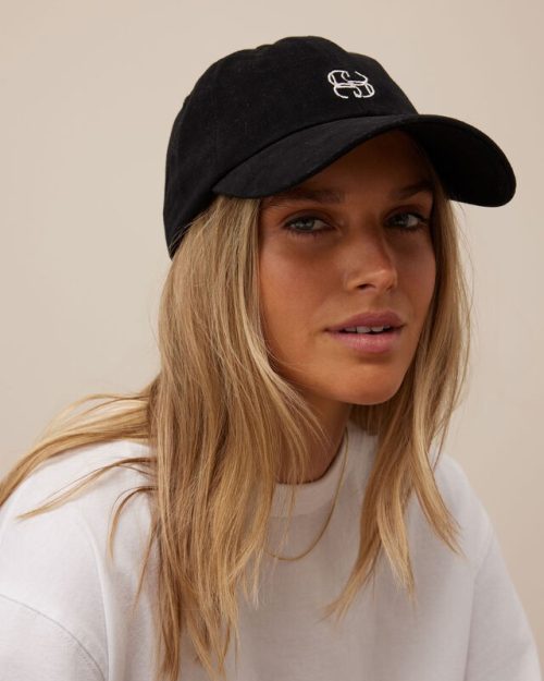 Pip Everday Cap - Black/Ecru Stitch