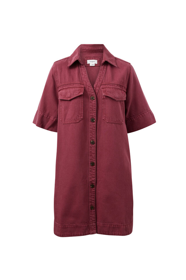 Bonnie Relaxed Shirt Dress - Mulberry - Image 4