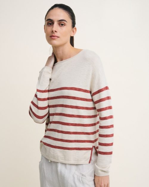 Little Lies Bobbie Top - Natural/Terracotta