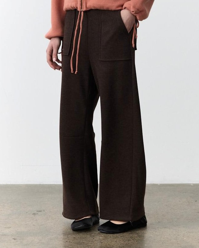 Little Lies Lenni Barrel Leg Track Pants - Espresso - Image 3