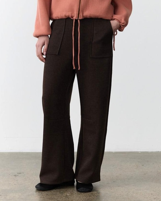 Little Lies Lenni Barrel Leg Track Pants - Espresso