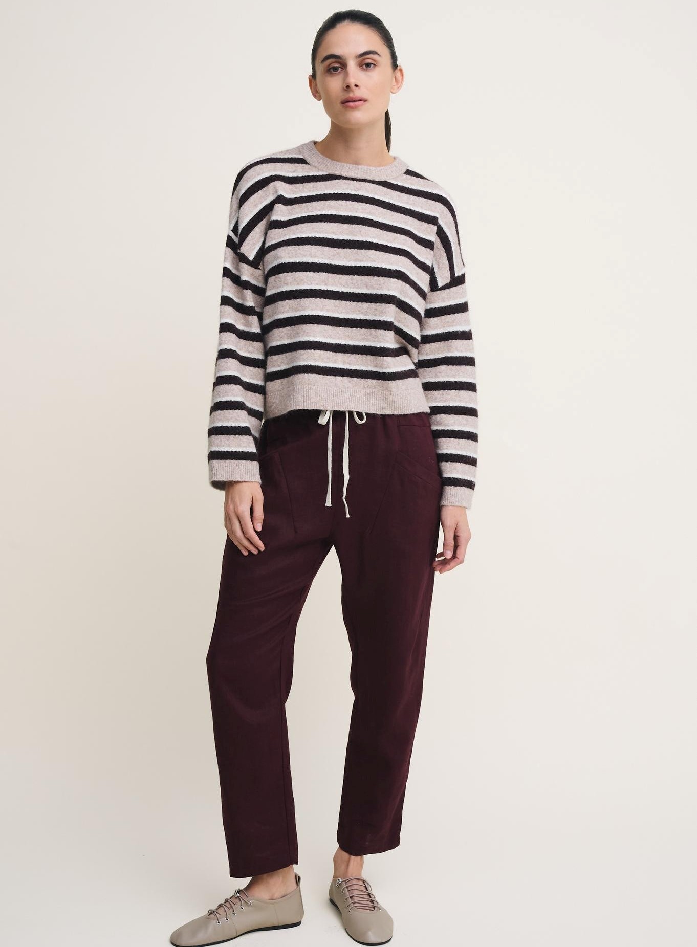 Little Lies Otto Knit - Rich Chocolate Stripe - Image 2