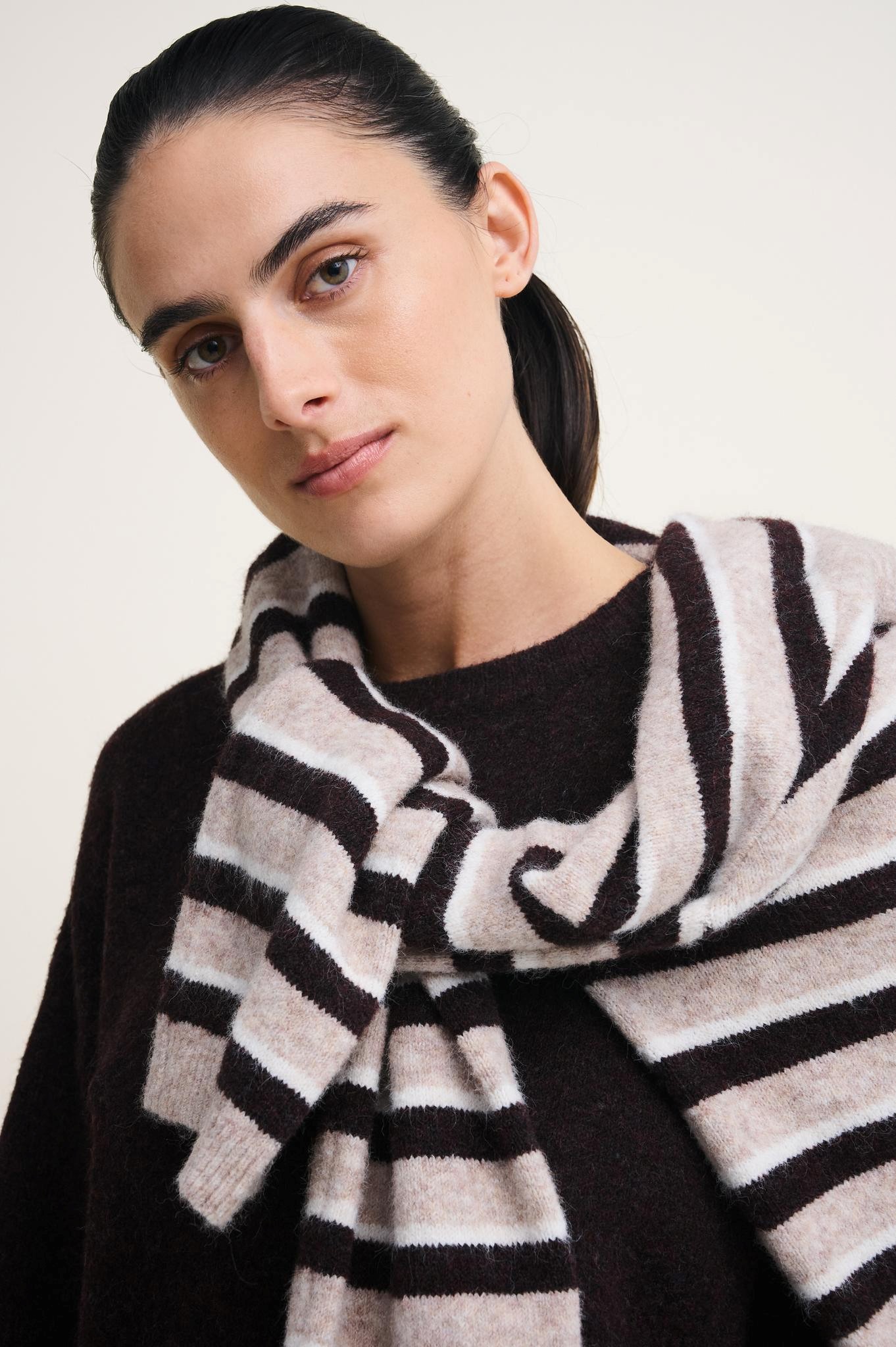 Little Lies Otto Knit - Rich Chocolate Stripe - Image 3