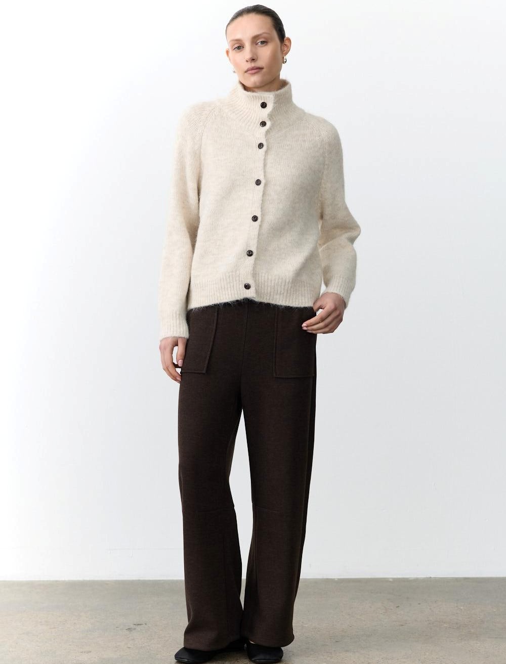 Little Lies Sidney Button Up Cardigan - Oatmeal
