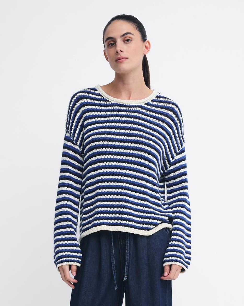 Little Lies Suzie Stripe Knit - Cobalt/Navy Blue - Image 2