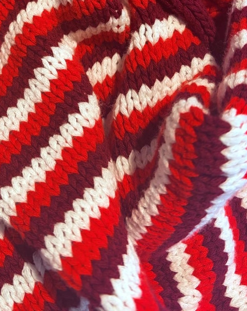 Little Lies Suzie Stripe Knit - Red/Maroon - Image 3