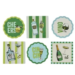 Gimlet Ceramic Coaster Assorted 10cm
