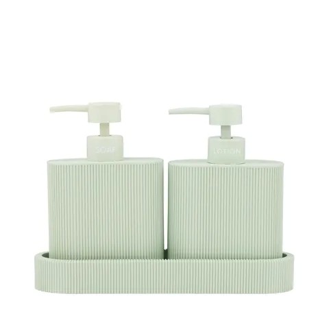 Sid Resin Dispenser Set 2 with Tray - Seafoam