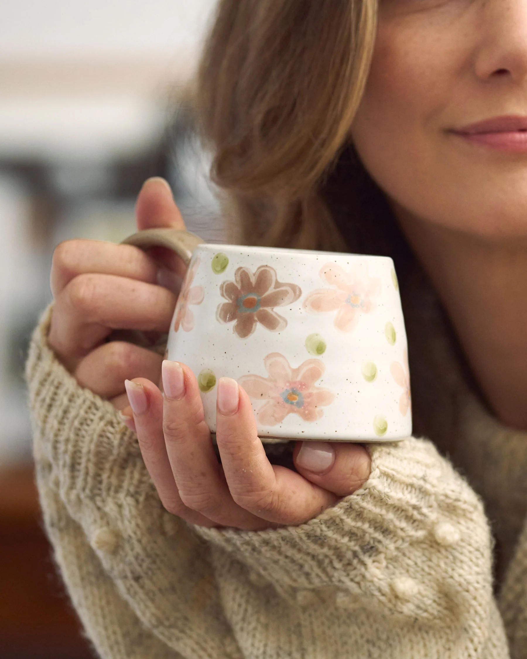 Robert Gordon Stevie Large Handle Mug - Flower Garden