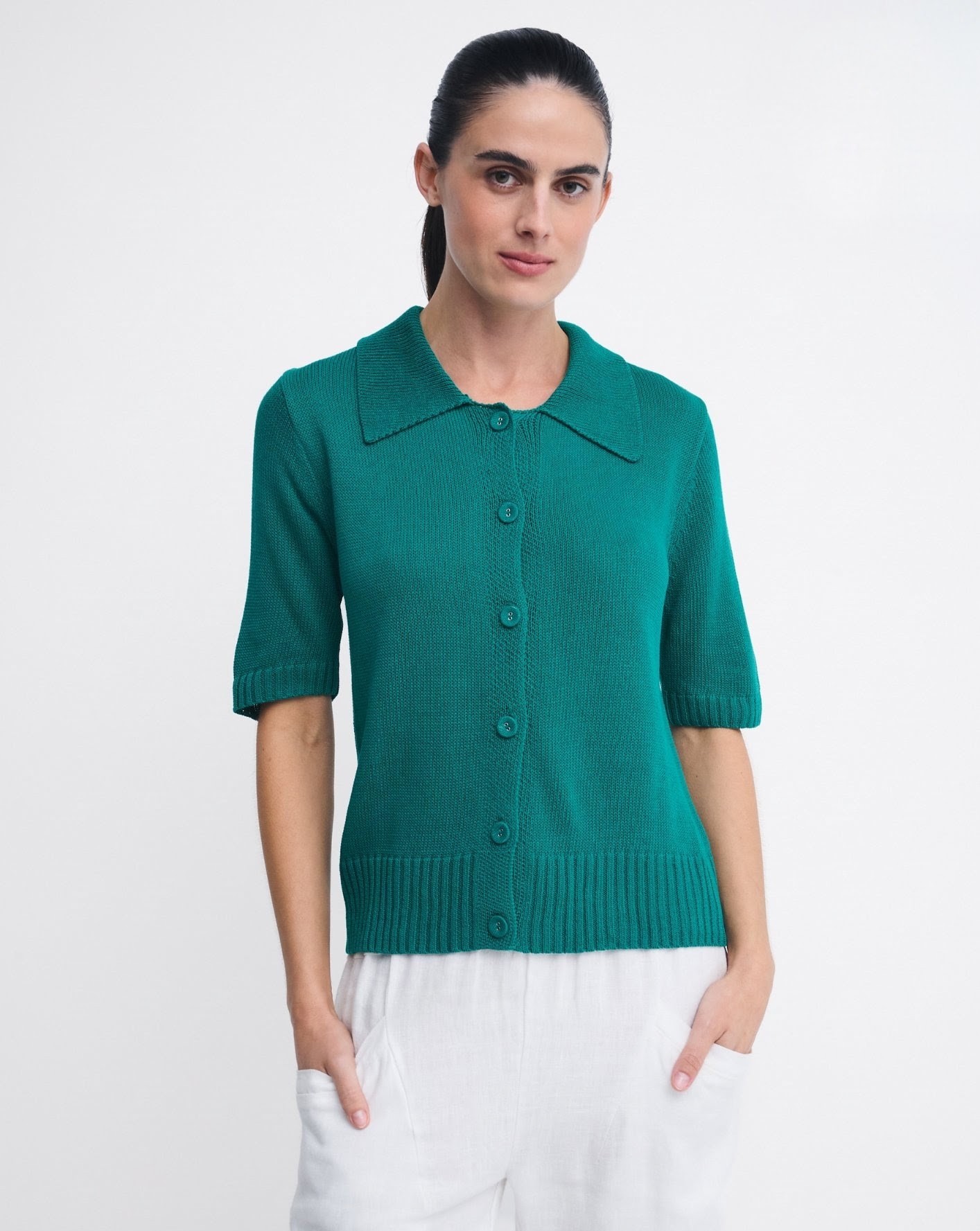 Little Lies Button Top - Teal