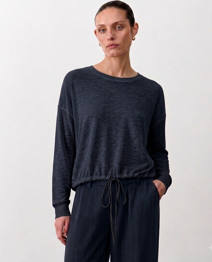 Little Lies Hailey Drawstring Top - Navy