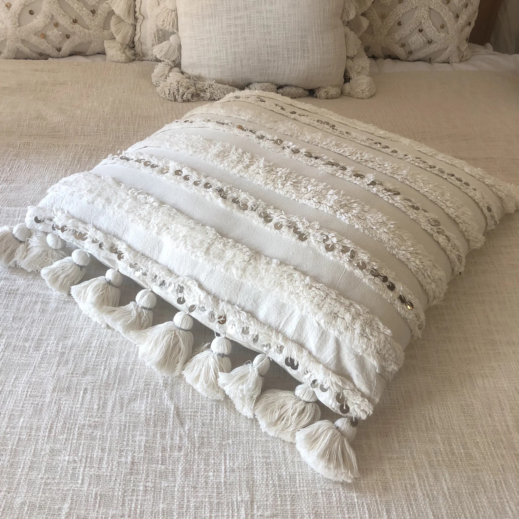 Harper Euro Cushion Cover Soft White 60 x 60cm