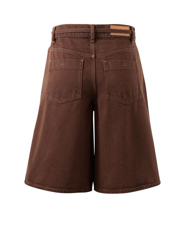 Olive Belted Denim Short - Chocolate - Image 5