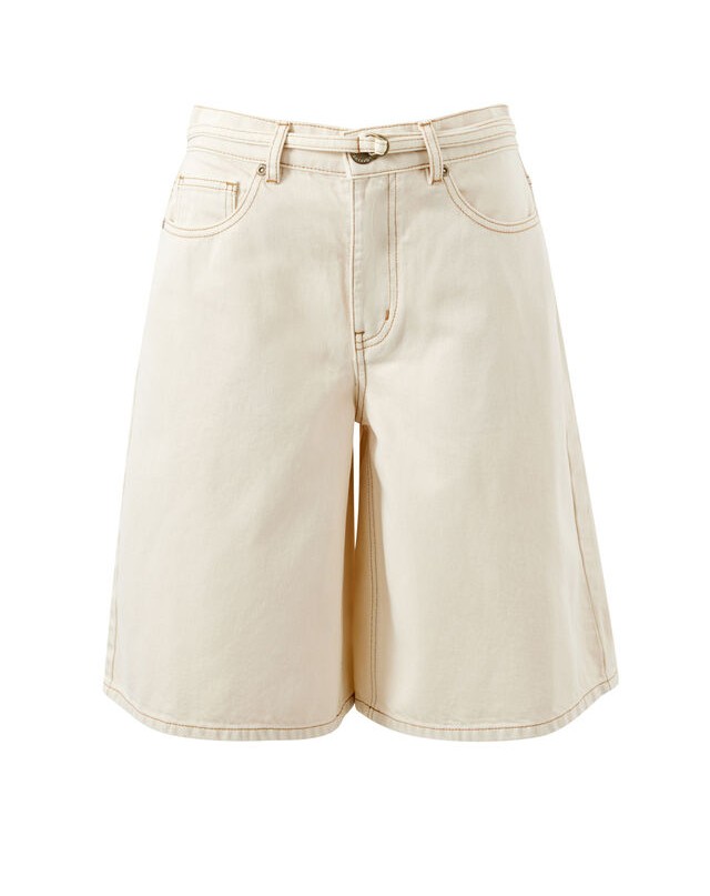 Olive Belted Denim Short - Fresh Sand - Image 5