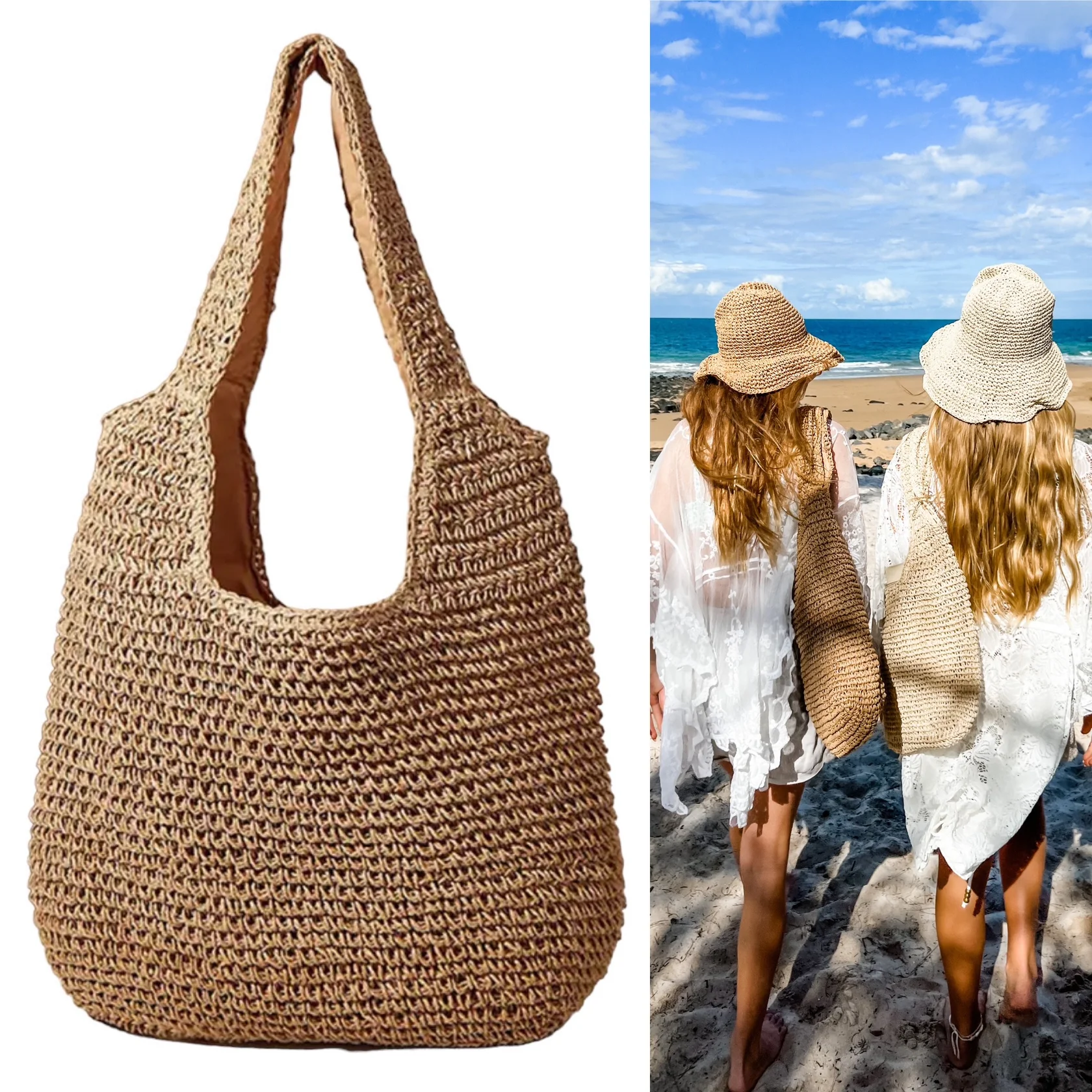 Costa Beach Bag | Brown - Image 2