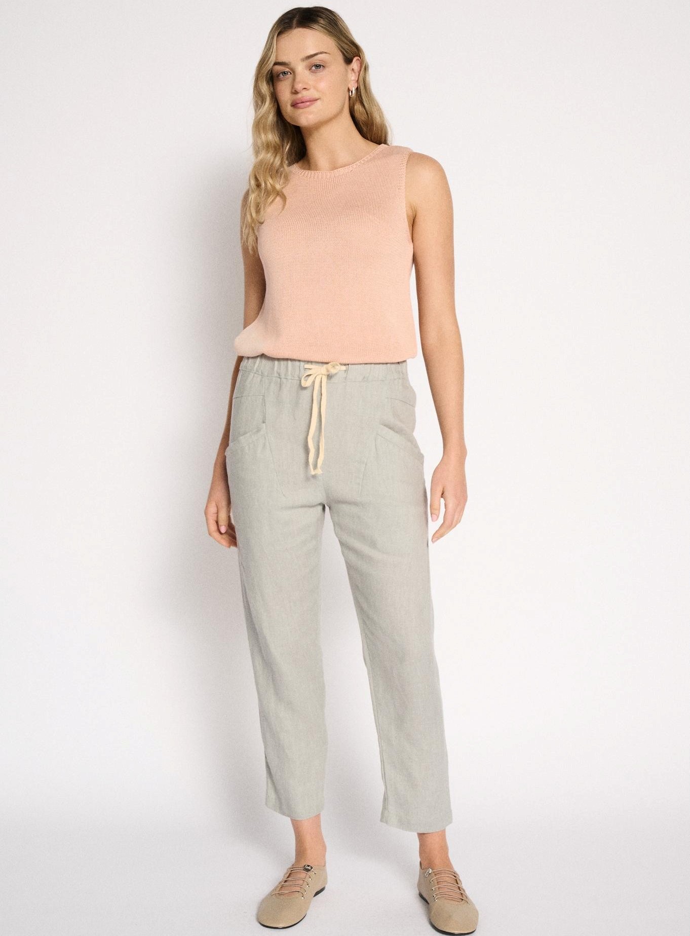 Little Lies Luxe Linen Pant - Dusty Aqua
