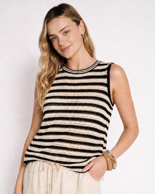 Little Lies Nina Tank - Natural/Black