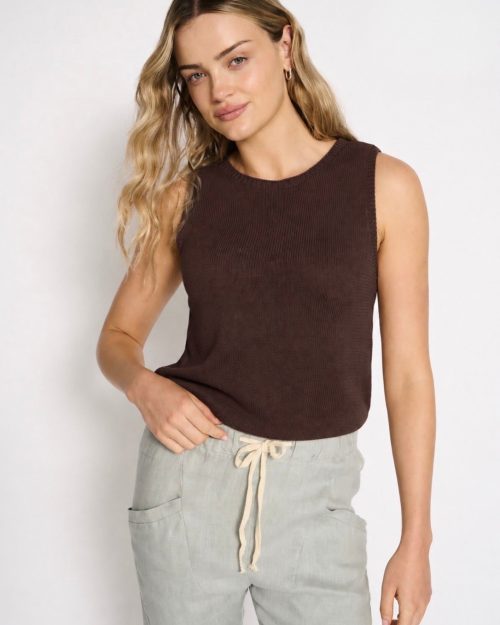 Little Lies Spring Tank - Chocolate