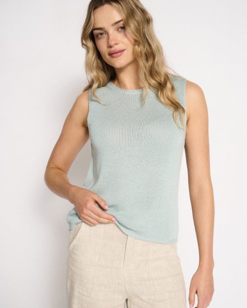 Little Lies Spring Tank - Dusty Aqua