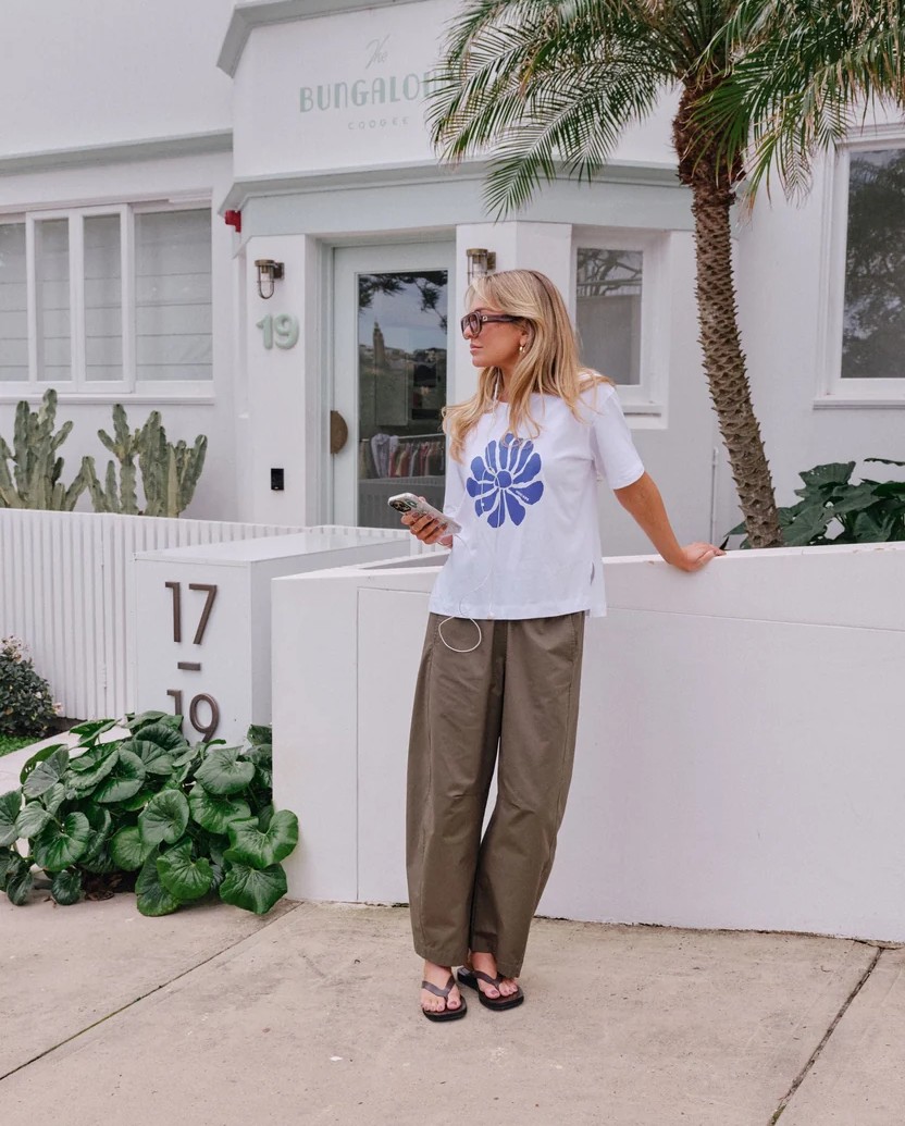 Stevie Slouchy Tee - White/Ceres Flora - Image 2