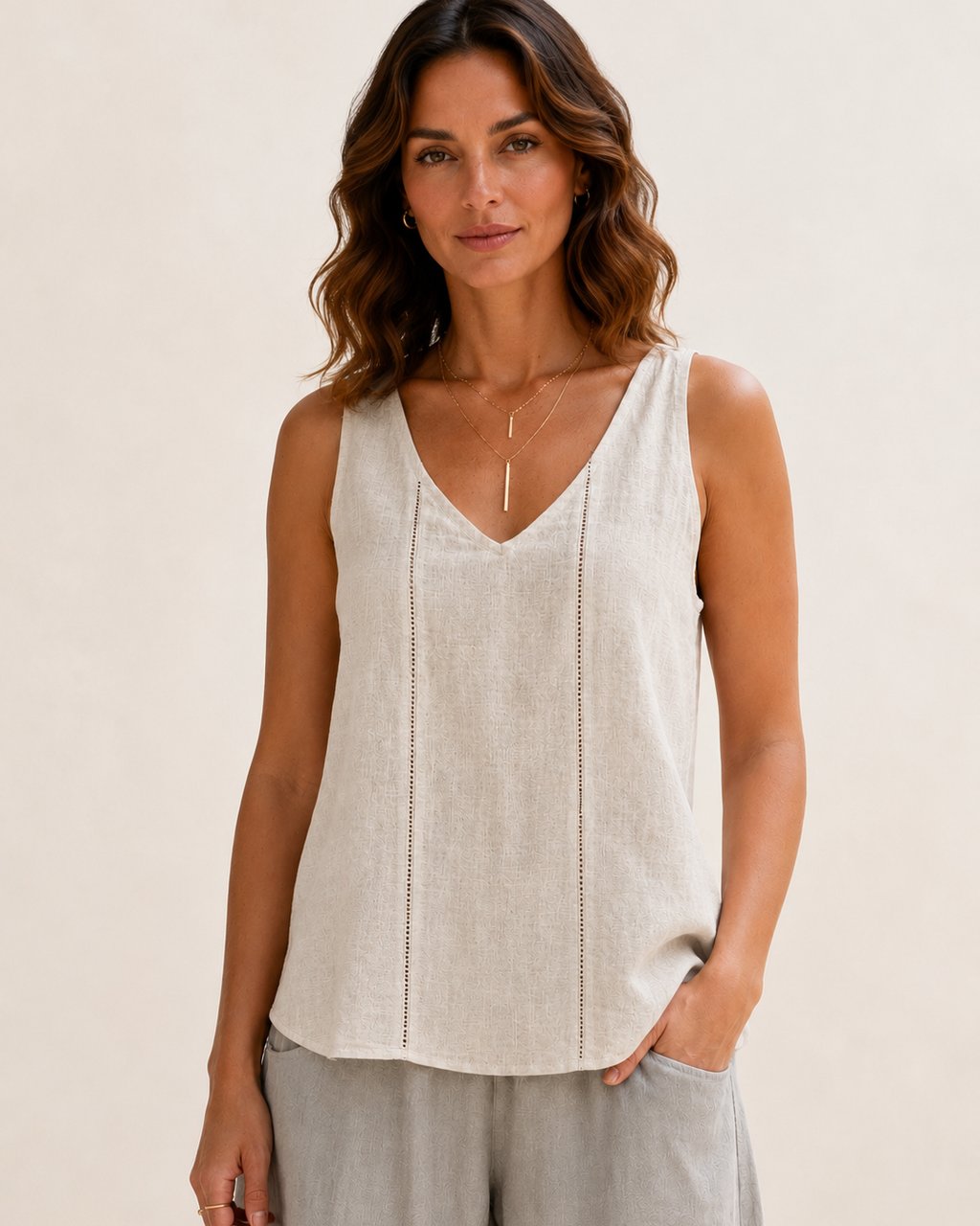 Harper Ladder Trim Tank - Natural - Image 2