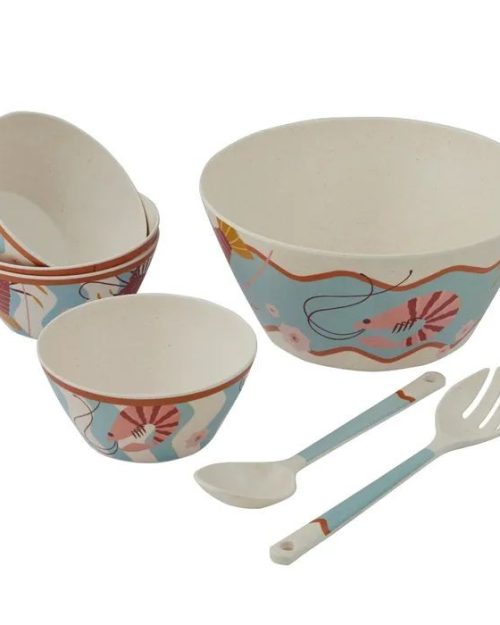 Shack 7pc Bamboo Fibre Salad Set 26x13cm