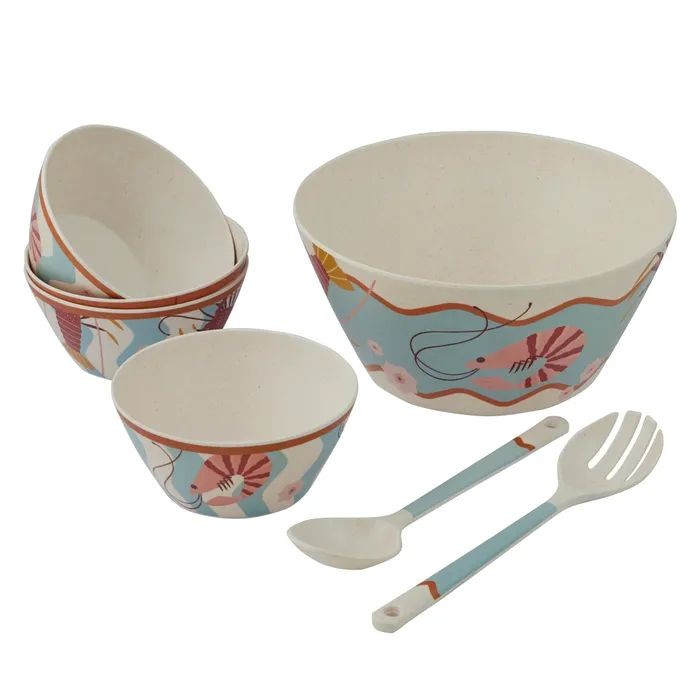 Shack 7pc Bamboo Fibre Salad Set 26x13cm