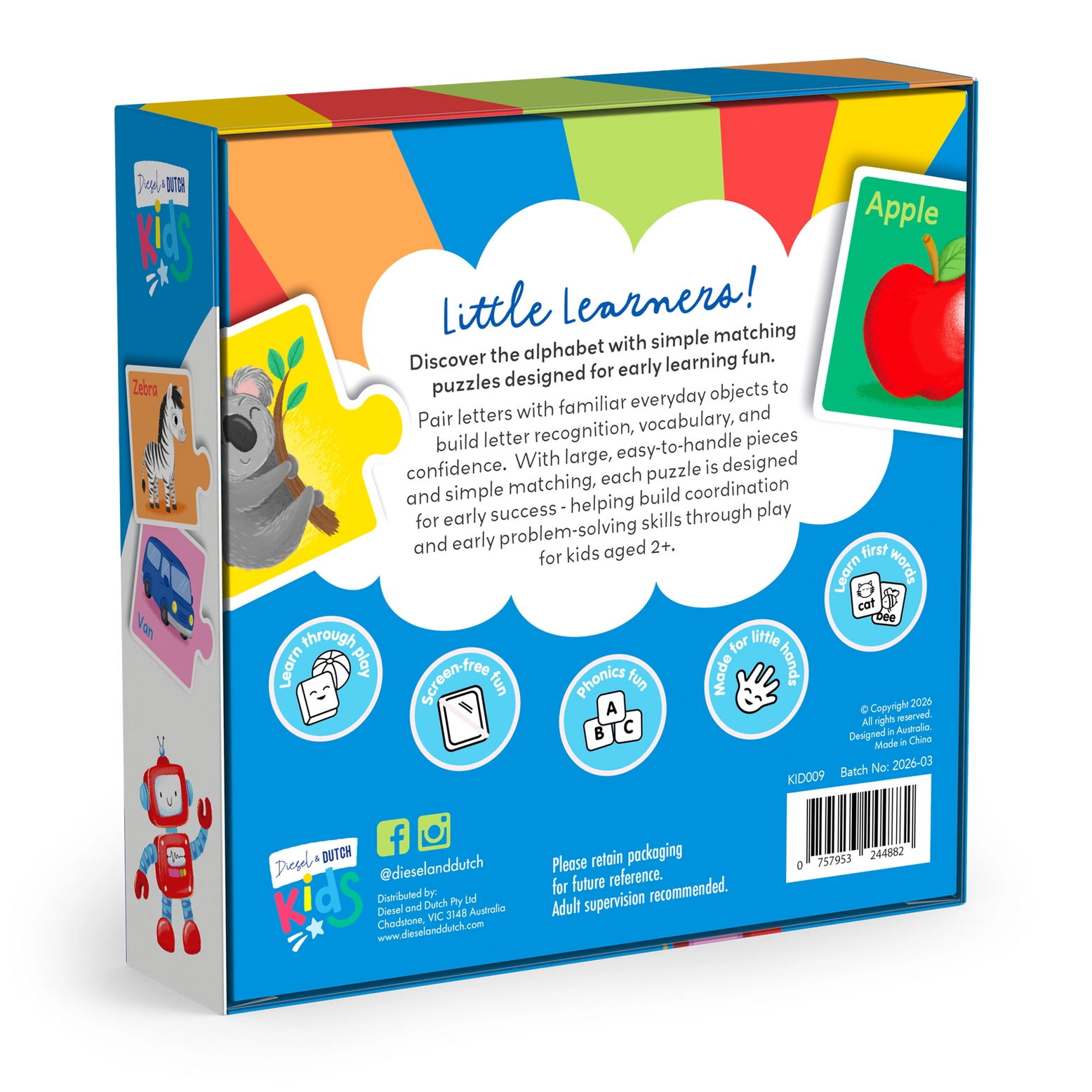 Kids Alphabet Match & Learn 52pc Puzzle - Image 2