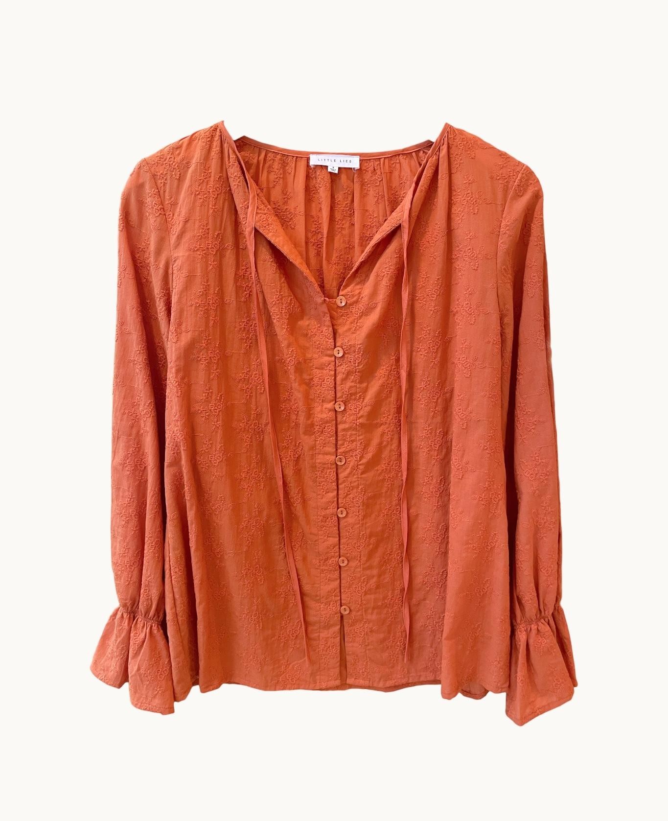 Little Lies Embroidered Blouse - Burnt Orange - Image 2