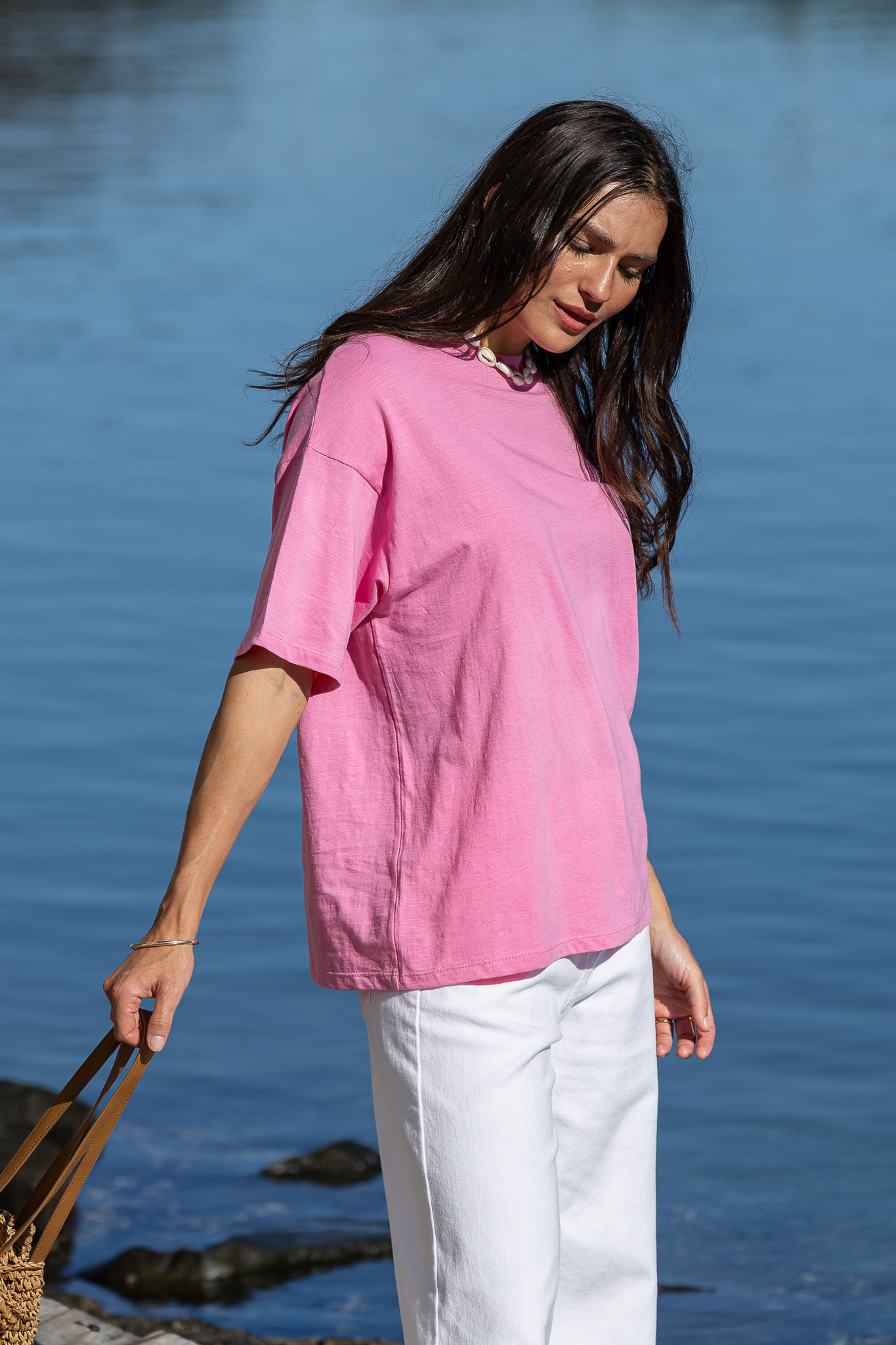 Flick Organic Cotton Tee - Soft Pink - Image 2