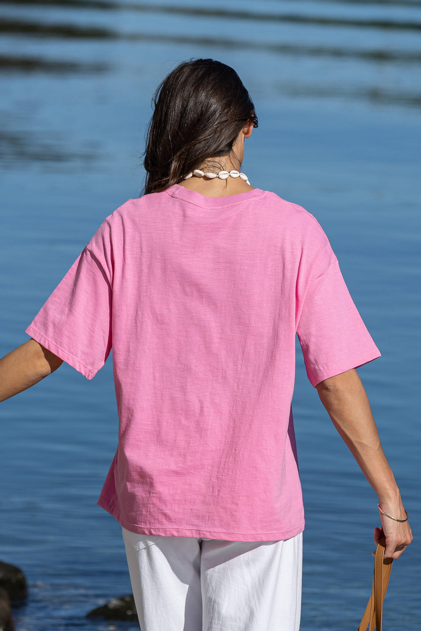 Flick Organic Cotton Tee - Soft Pink - Image 3