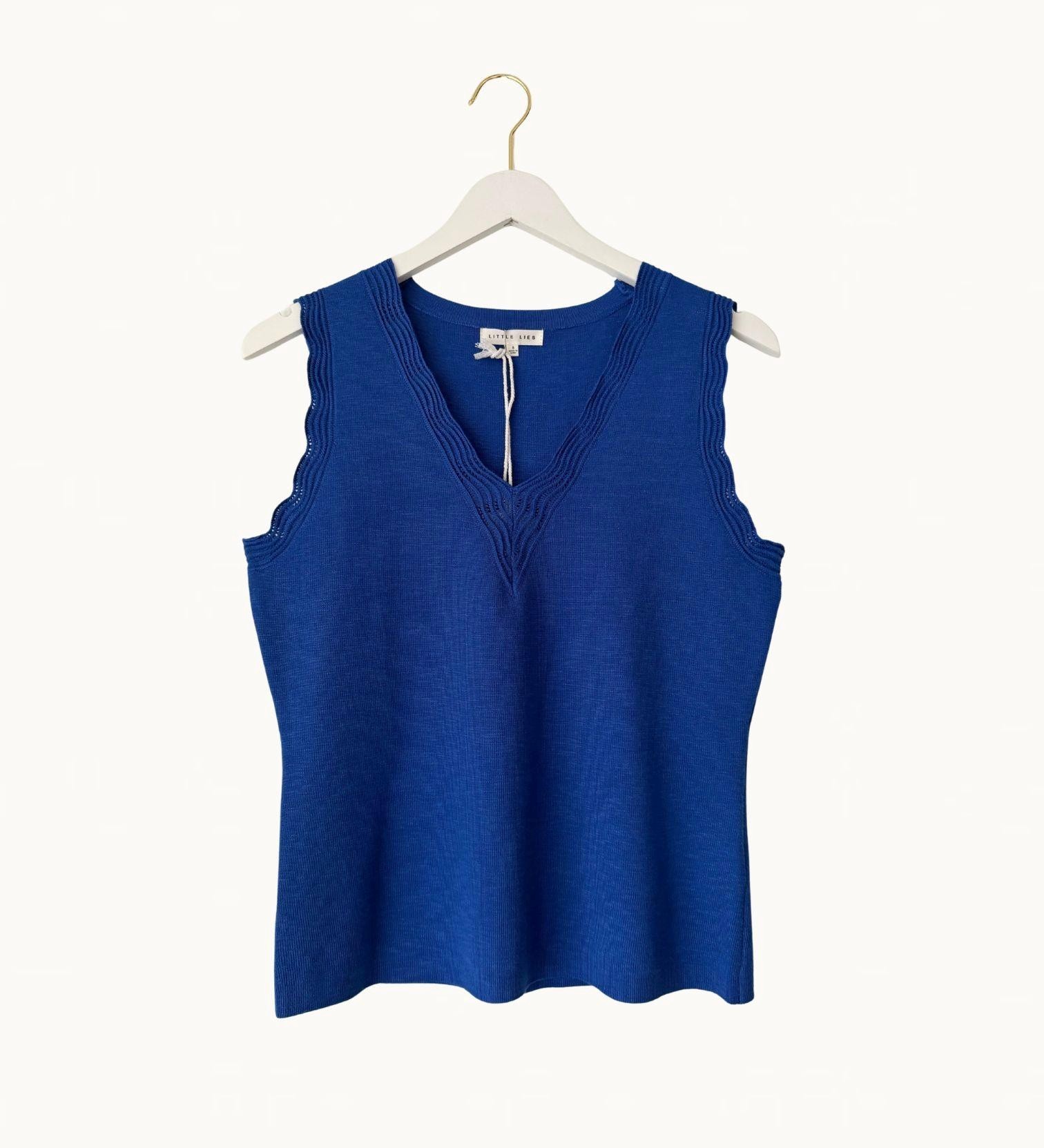 Little Lies Leila Knitted Top - Cobalt - Image 3