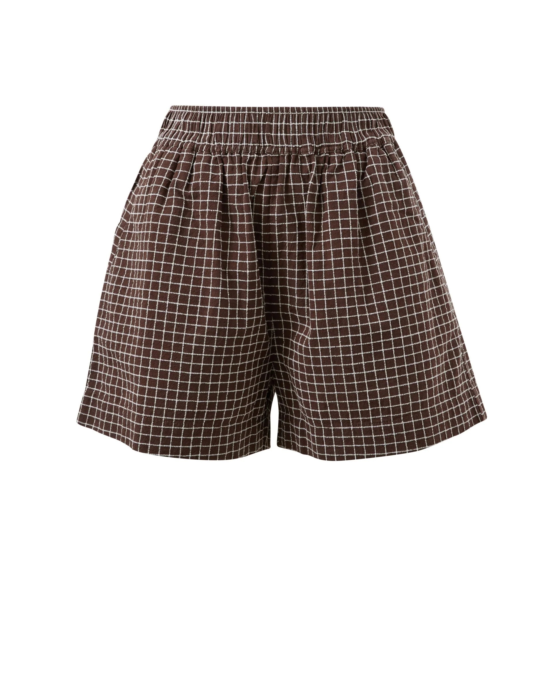 Mila Short - Textured Chocolate Check - Image 5