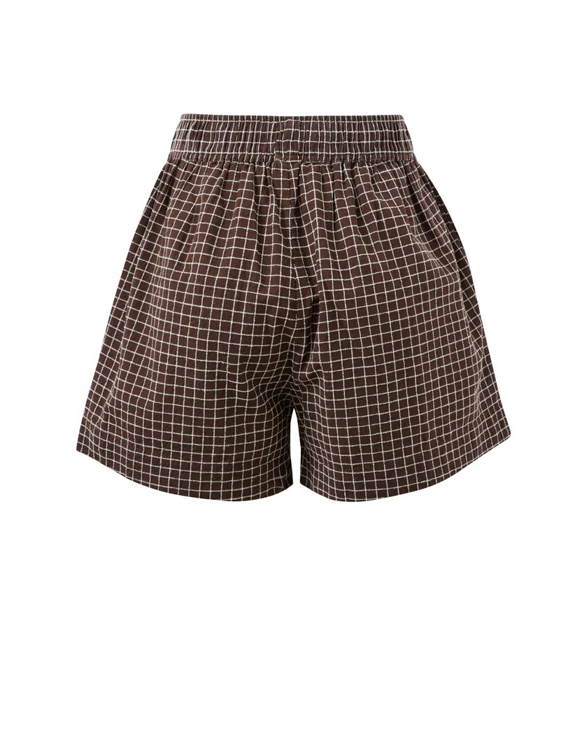 Mila Short - Textured Chocolate Check - Image 4