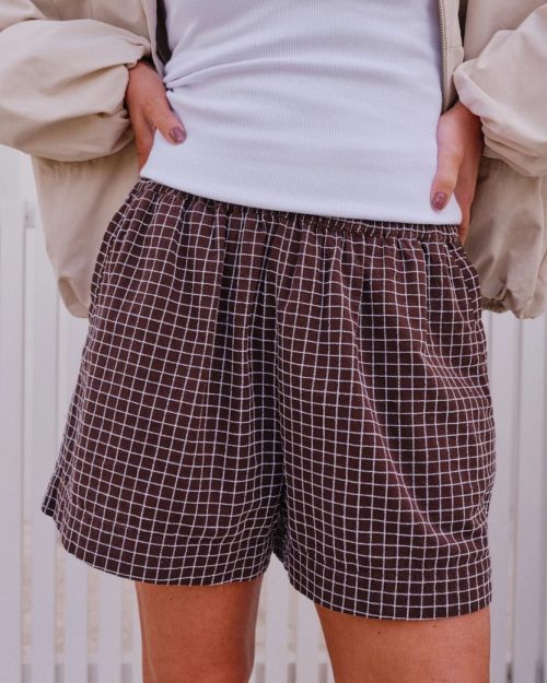 Mila Short - Textured Chocolate Check