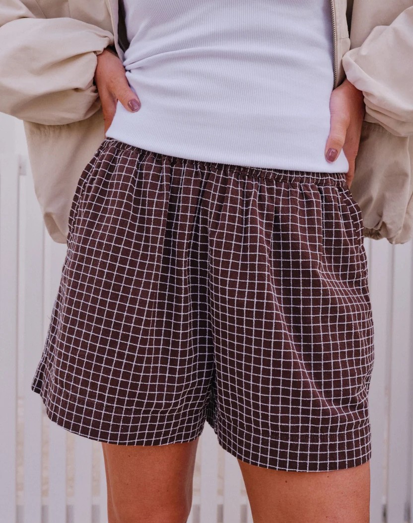 Mila Short - Textured Chocolate Check