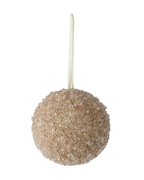 Xmas Crystal Adorn Bauble Glass/Met Gold 11cm