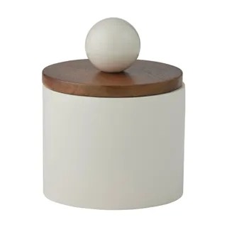 Axis Wood Storage Jar Ivory