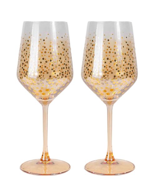 Xmas Ritz Wine Glasses Set of 2 Gold