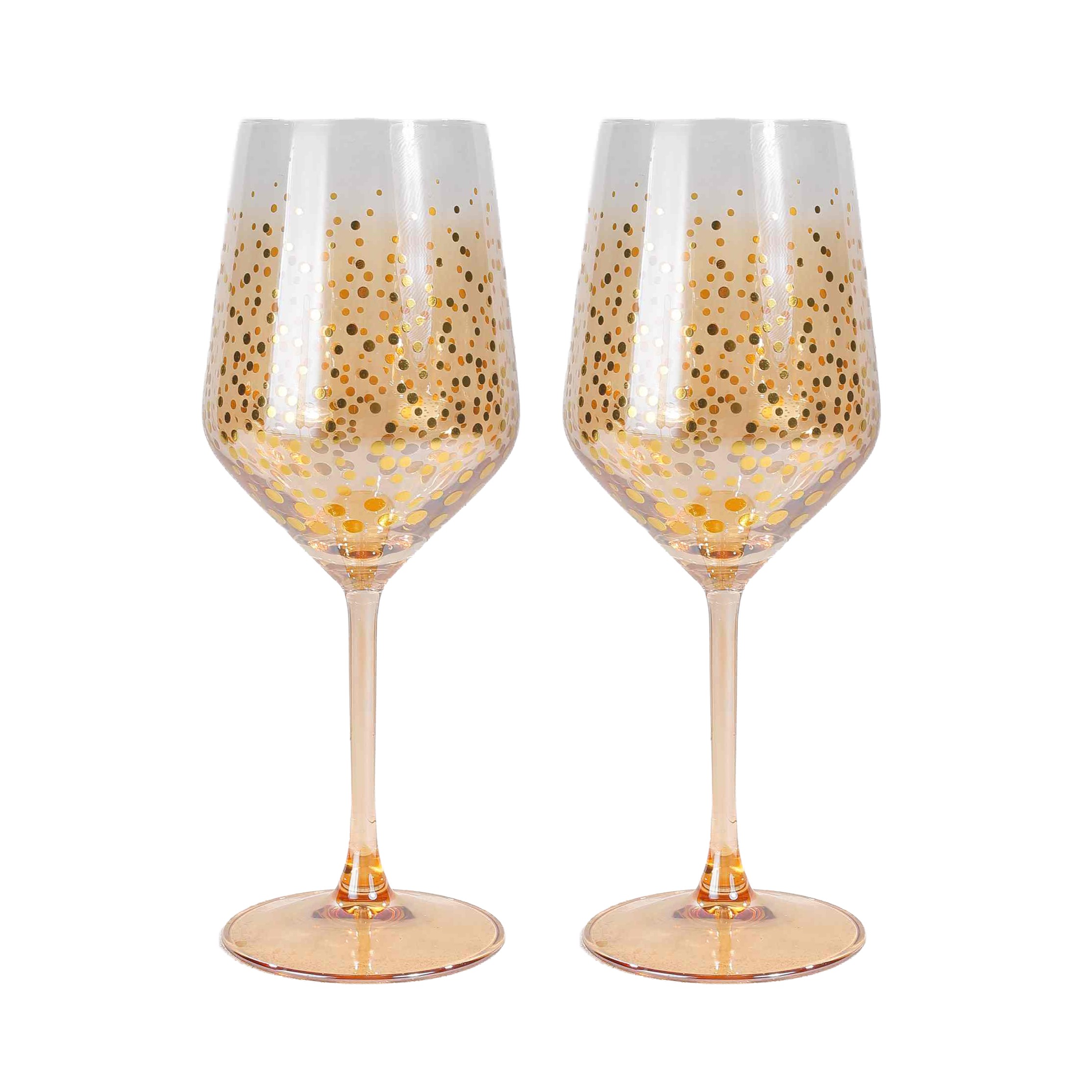 Xmas Ritz Wine Glasses Set of 2 Gold