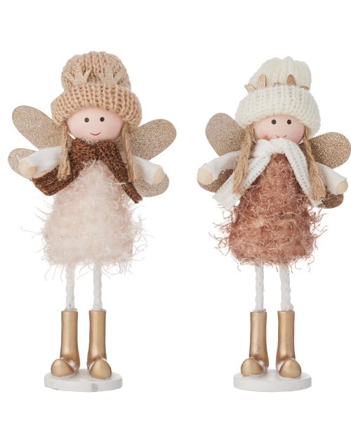 Xmas Snow Pixie Wood/Fabric 17cm
