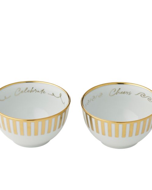Xmas Soire Ceramic Bowl Gold 11x6cm