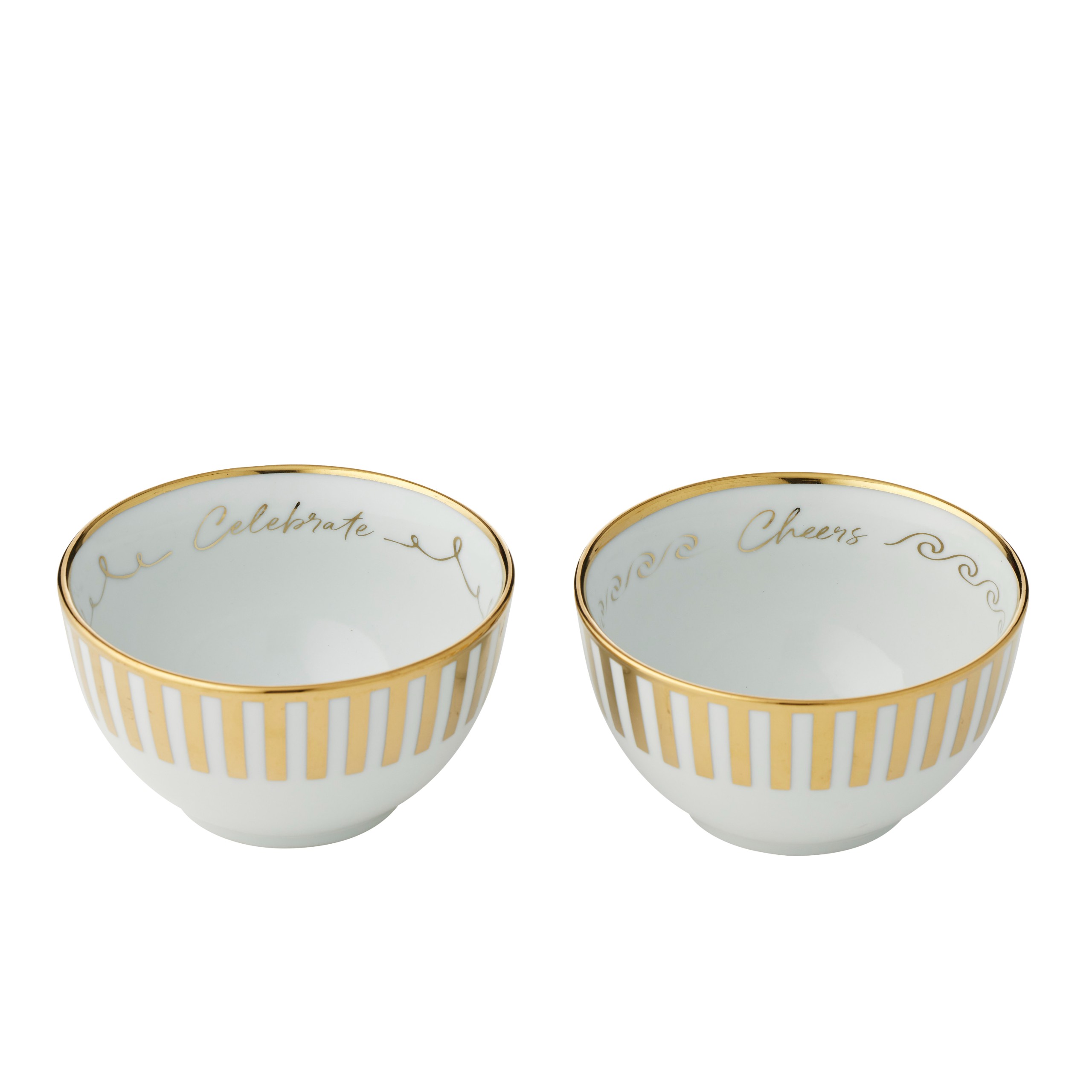 Xmas Soire Ceramic Bowl Gold 11x6cm