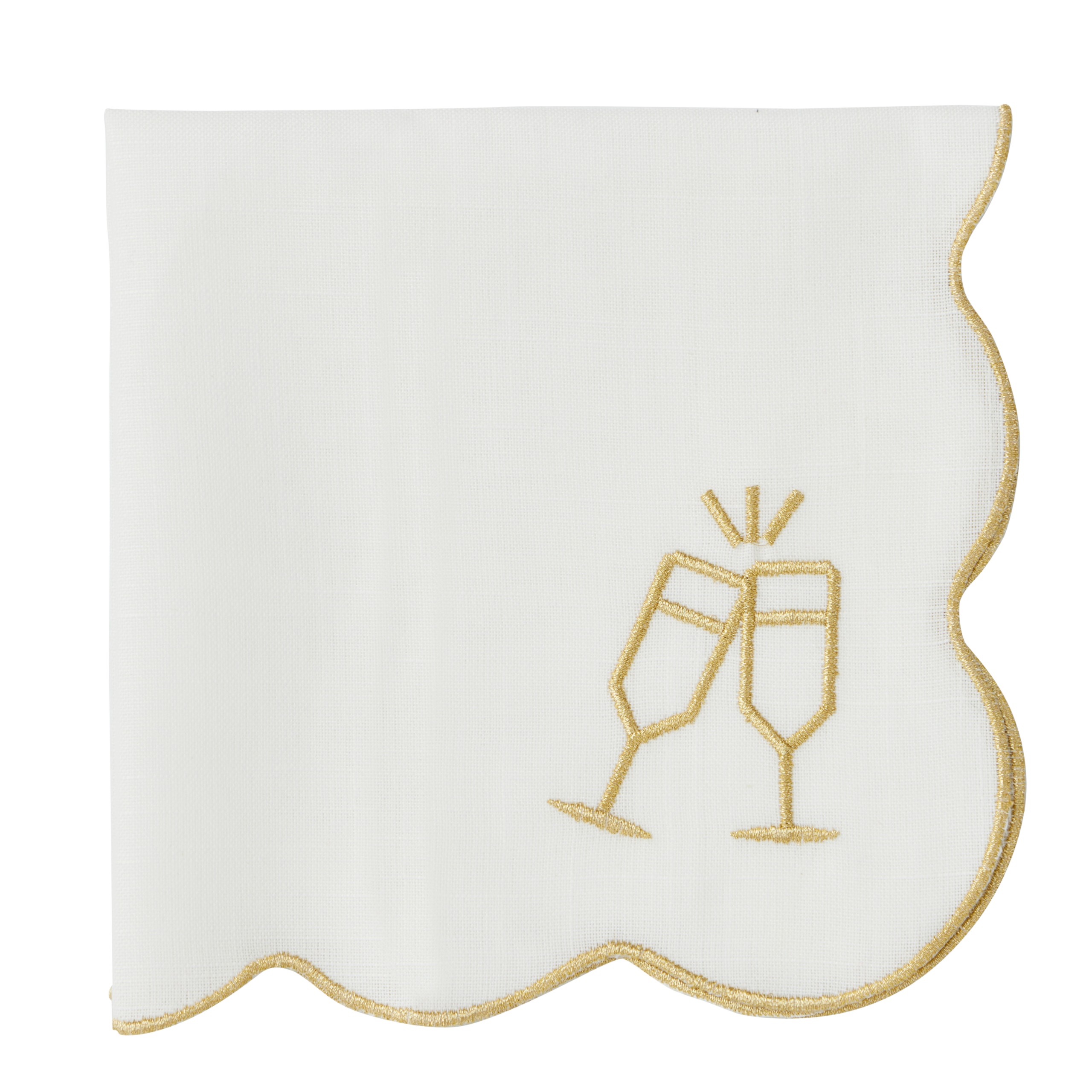 Xmas Cheer Embroidered Fabric Napkins Set of 4